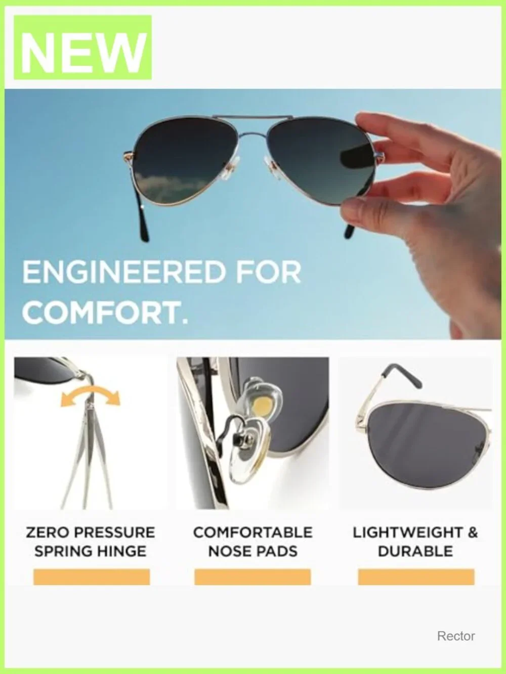 Polarized Aviator Sunglasses UV400 Protection Metal Frame Unisex